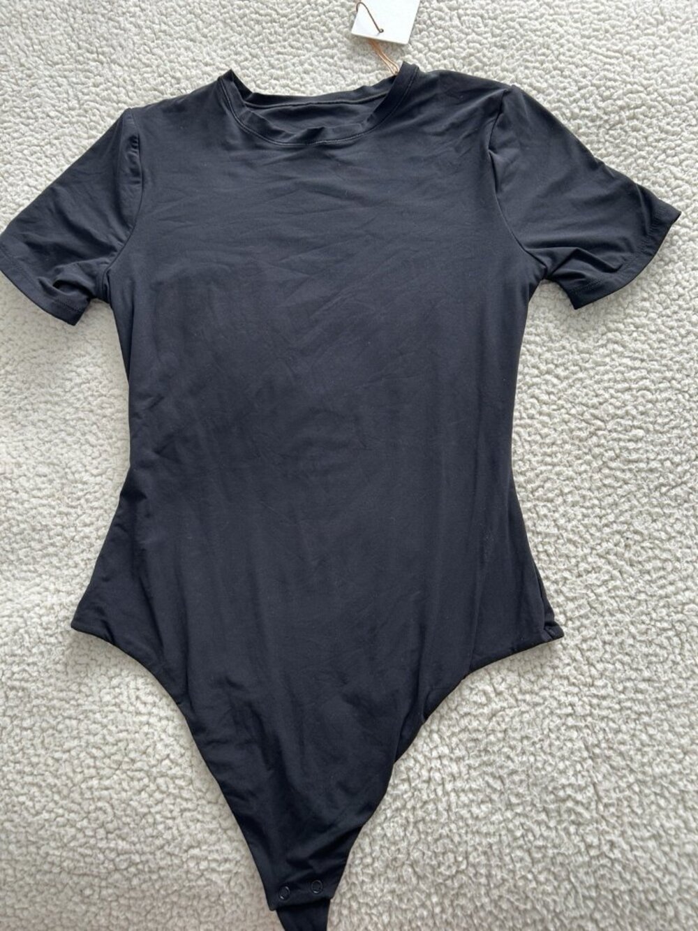 Quince Short Sleeve Second Skin T-Shirt Bodysuit Black Size S